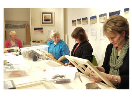 Ros with members of the Orkney tapestry group 